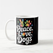Peace Love Dogs Tie Dye Dog Lover Rescue Puppy  コーヒーマグカップ (左)