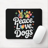 Peace Love Dogs Tie Dye Dog Lover Rescue Puppy  マウスパッド (マウス)
