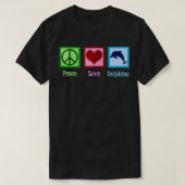 Peace Love Dolphins Cute Blue Dolphin Zip  Tシャツ (デザイン正面)