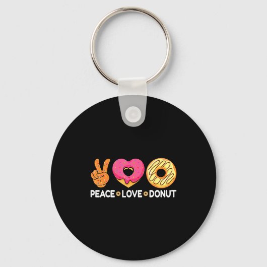 Peace Love Donut - Doughnut Lover's For Men Women キーホルダー (正面)