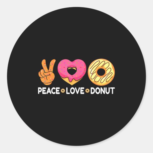 Peace Love Donut - Doughnut Lover's For Men Women  ラウンドシール (正面)