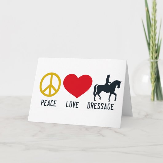PEACE LOVE DRESSAGE グリーティングカード サンキューカード (正面)