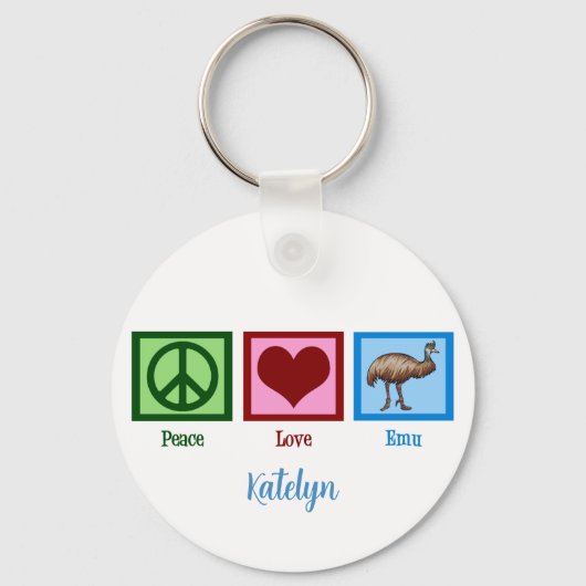 Peace Love Emu キーホルダー (裏面)