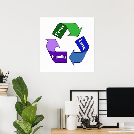 Peace Love Equality ポスター (ホームオフィス)