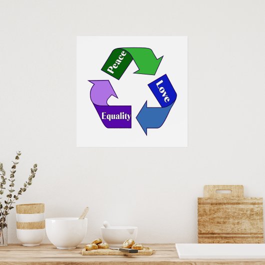 Peace Love Equality ポスター (キッチン)