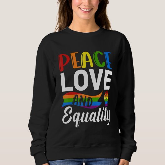 Peace Love Equality Bisexual Pride LGBTQ スウェットシャツ (正面)