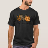 Peace Love Fall Leopard Pumpkin Spice Autumn Thank Tシャツ (正面)