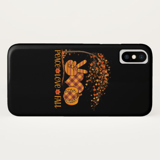 Peace Love Fall Pumpkin Autum Happy Fall Case-Mate iPhoneケース (裏面(横))