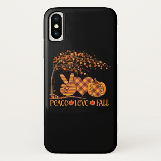 Peace Love Fall Pumpkin Autum Happy Fall Case-Mate iPhoneケース (裏面)
