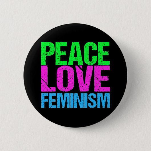 Peace Love Feminism 缶バッジ (正面)