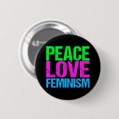 Peace Love Feminism 缶バッジ (正面&裏面)