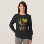Peace Love Fifth Grade   Back School 5th Grade Tシャツ (正面フル)