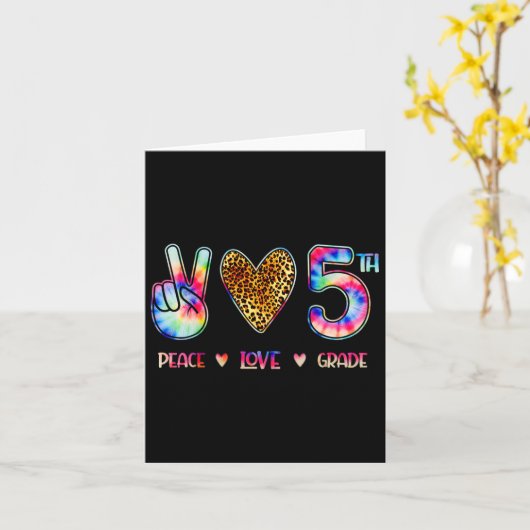 Peace Love Fifth Grade Squad Back To School Gift カード (黄色い花)