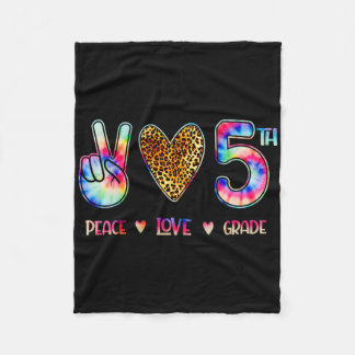 Peace Love Fifth Grade Squad Back To School Gift  フリースブランケット