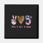 Peace Love Fifth Grade Squad Back To School Gift マグネット (正面)
