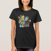 Peace Love First Grade Grade Teacher Team 1st Grad Tシャツ (正面)