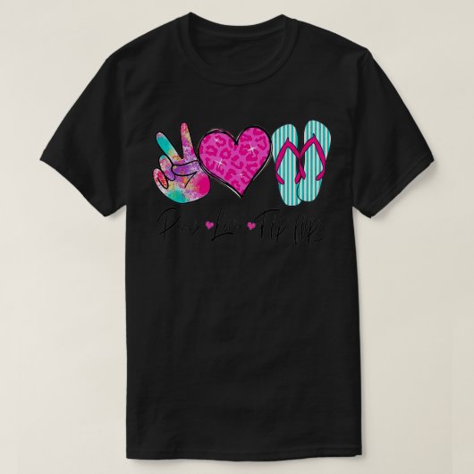 Peace Love Flip Flops Funny Hello Summer Vibes Bea Tシャツ (デザイン正面)