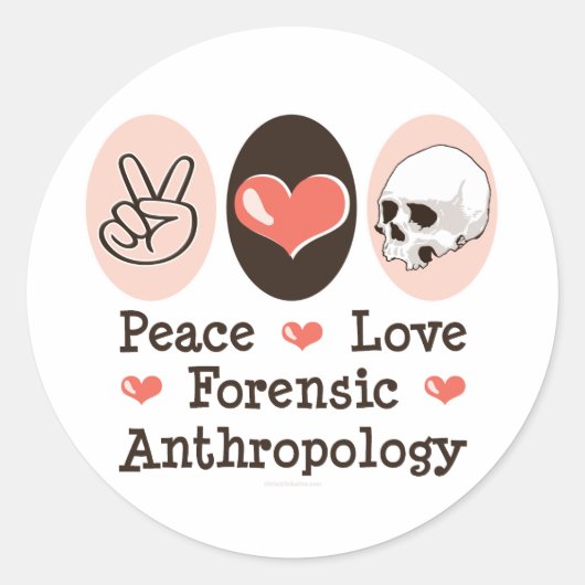 Peace Love Forensic Anthrologyスタンプ ラウンドシール (正面)