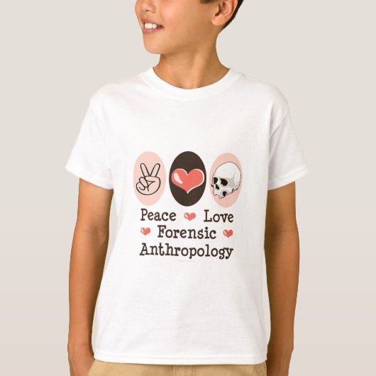 Peace Love Forensic Anthropology Kids Sweatshirt Tシャツ (正面)