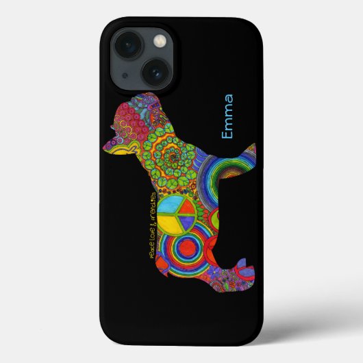 「Peace Love & Frenchies」ポップ・アートの Art iPhoneケース Case-Mate iPhoneケース (裏面)