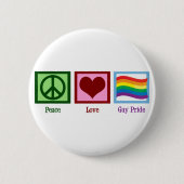 Peace Love Gay Pride 缶バッジ (正面)