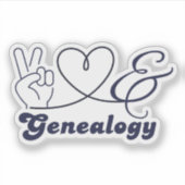 Peace, Love & Genealogy シール (正面)