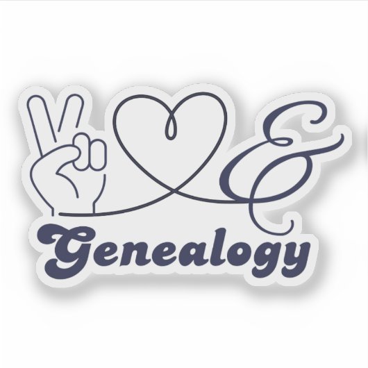 Peace, Love & Genealogy シール (正面)