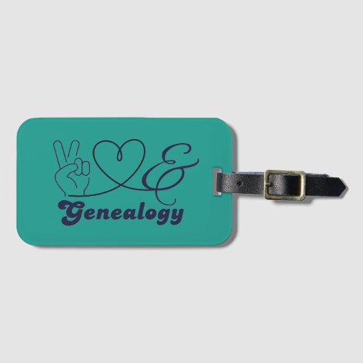 Peace, Love, & Genealogy ラゲッジタグ (正面横)