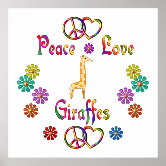 PEACE LOVE GIRAFFES ポスター (正面)