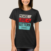 Peace Love Gittern Musical Instrument Gittern Play Tシャツ (正面)