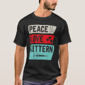Peace Love Gittern Musical Instrument Gittern Play Tシャツ (正面)
