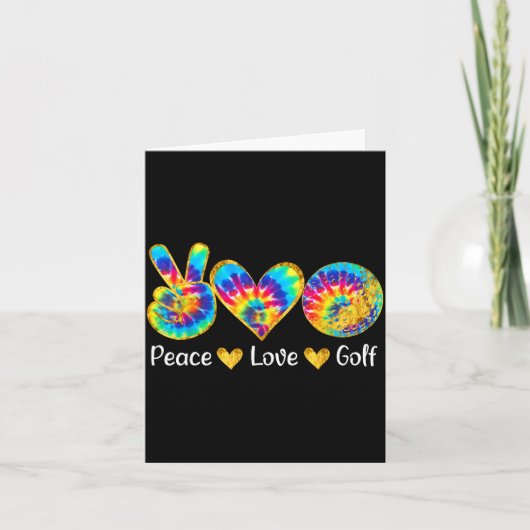 Peace Love Golf Funny Tie Dye Golf Lovers  カード (正面)