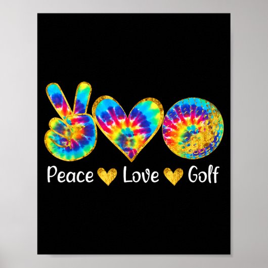 Peace Love Golf Funny Tie Dye Golf Lovers  ポスター (正面)