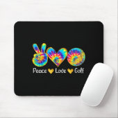 Peace Love Golf Funny Tie Dye Golf Lovers マウスパッド (マウス)