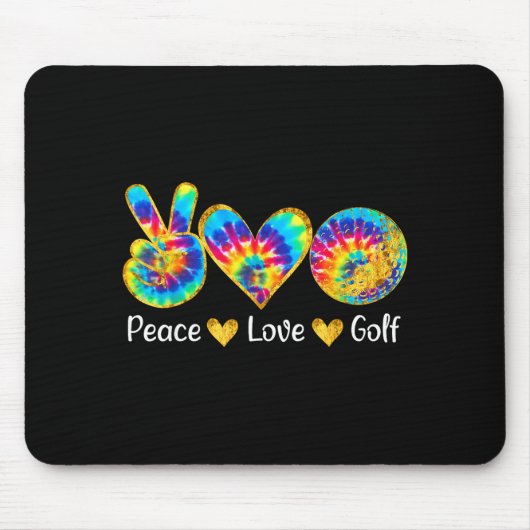 Peace Love Golf Funny Tie Dye Golf Lovers マウスパッド (正面)