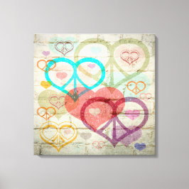 Peace & Love Graffiti Canvas Print キャンバスプリント