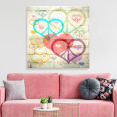 Peace & Love Graffiti Canvas Print キャンバスプリント (インサイチュ (リビング))