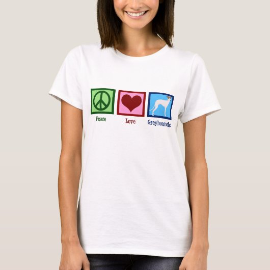 Peace Love Greyhounds Women's Tシャツ (正面)
