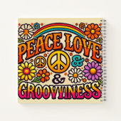 Peace、Love、Groovinessスパイラルノートブック ノートブック (裏面)