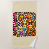 Peace、Love、Groovinessビーチタオル ビーチタオル (正面)