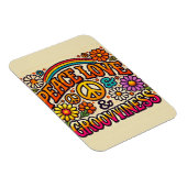 Peace、Love、Grooviness柔軟なフォトマグネット マグネット (右側)