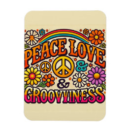 Peace、Love、Grooviness柔軟なフォトマグネット マグネット