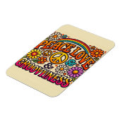 Peace、Love、Grooviness柔軟なフォトマグネット マグネット (左側)