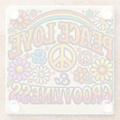 Peace、Love、Grooviness Glass Coaster ガラスコースター (裏面)