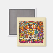 Peace、Love、Grooviness Magnet マグネット (正面/裏面)