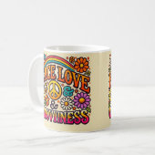 Peace、Love、Grooviness Mug コーヒーマグカップ (正面左)