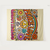 Peace、Love、Grooviness Tapestry タペストリー (正面(横))