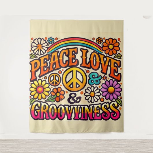 Peace、Love、Grooviness Tapestry タペストリー (正面)