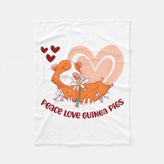 Peace Love Guinea Gs Funny Saying For Guinea Gs Lo フリースブランケット (正面)