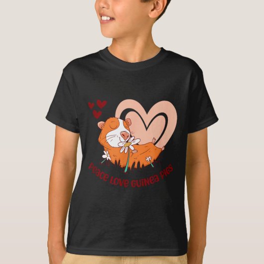 Peace Love Guinea Gs Funny Saying For Guinea Gs Lo Tシャツ (正面)